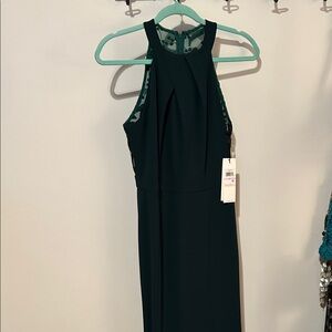 Calvin Klein Dark Green Halter Maxi Dress